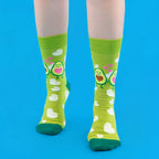 Cotton Blend Avocado Print Mid Calf Socks