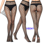 Nylon Spandex Jacquard Patterned Fishnet Pantyhose Tights