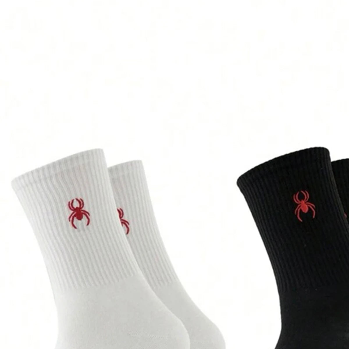 Polyester Elastane Crew Socks Spider Pattern - 3