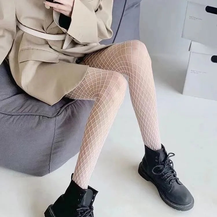 Nylon Fishnet Mesh Pantyhose Stretchy Geometric Tights