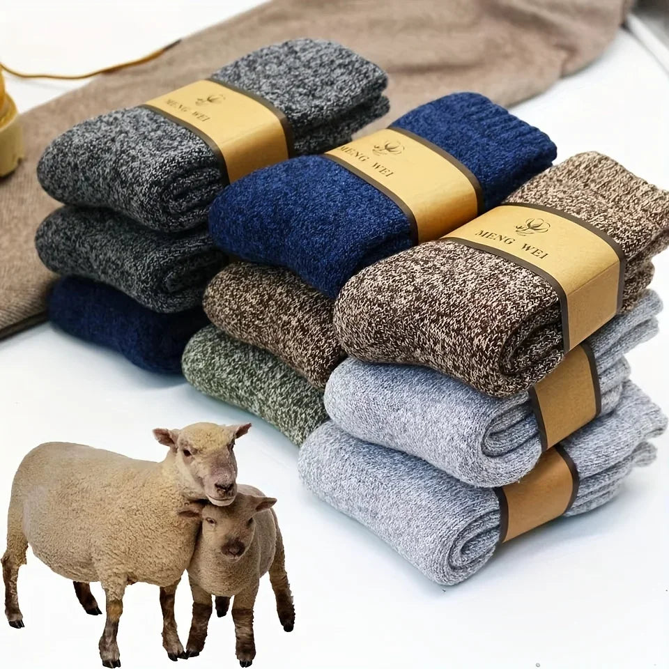 Polyester Elastane Knit Mid Calf Thermal Socks for Men - 1