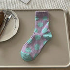 Cotton Polka Dot Mid Tube Casual Socks