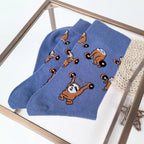 Cotton Blend Mid Calf Sloth Pattern Unisex Socks