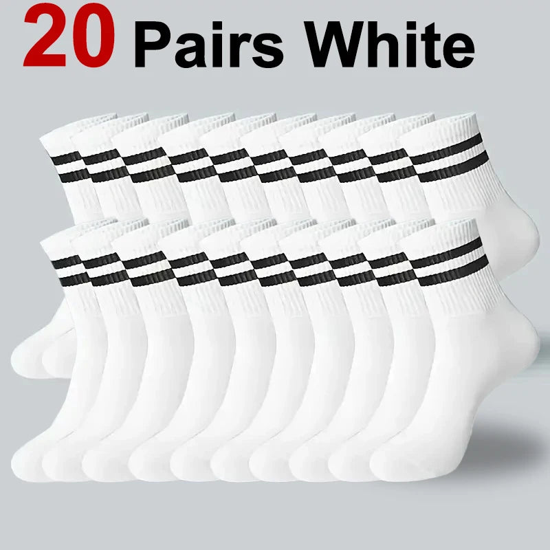 Striped Polyester Blend Mid Tube Casual Socks