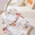 Polyester Blend Floral Ruffled Mid Tube Socks