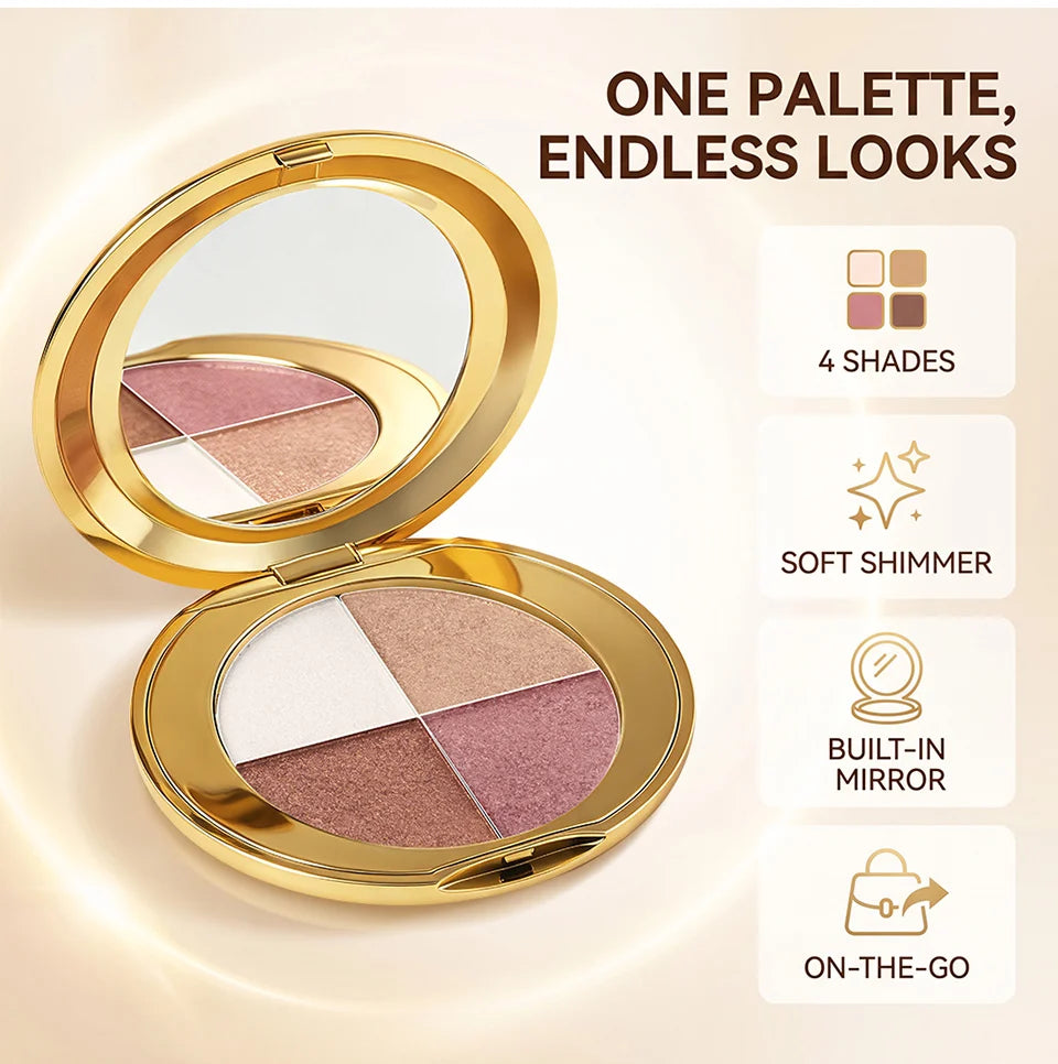 Powder Highlighter and Bronzer Face Makeup Palette - 9