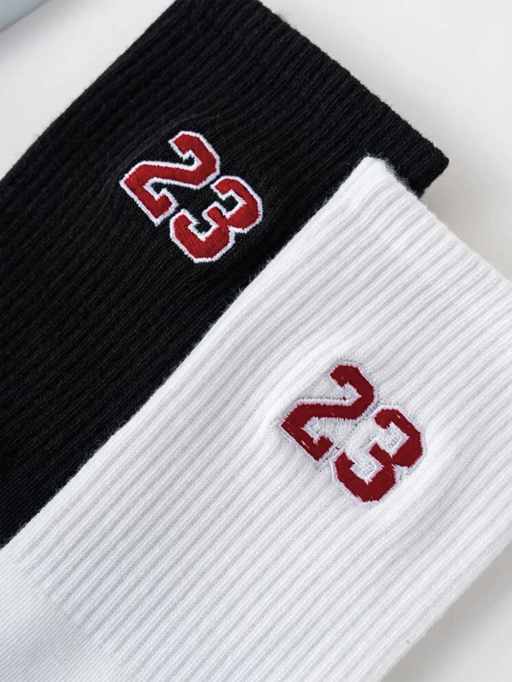 Polyester Elastane Crew Socks Number 23 Pattern
