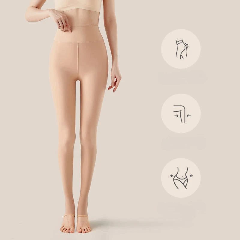 Fleece Lined Nylon Elastane Winter Tights