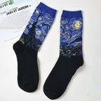 Cotton Blend Crew Socks Casual Printed Footwear