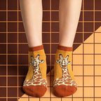 Cotton Giraffe Print Ankle Socks