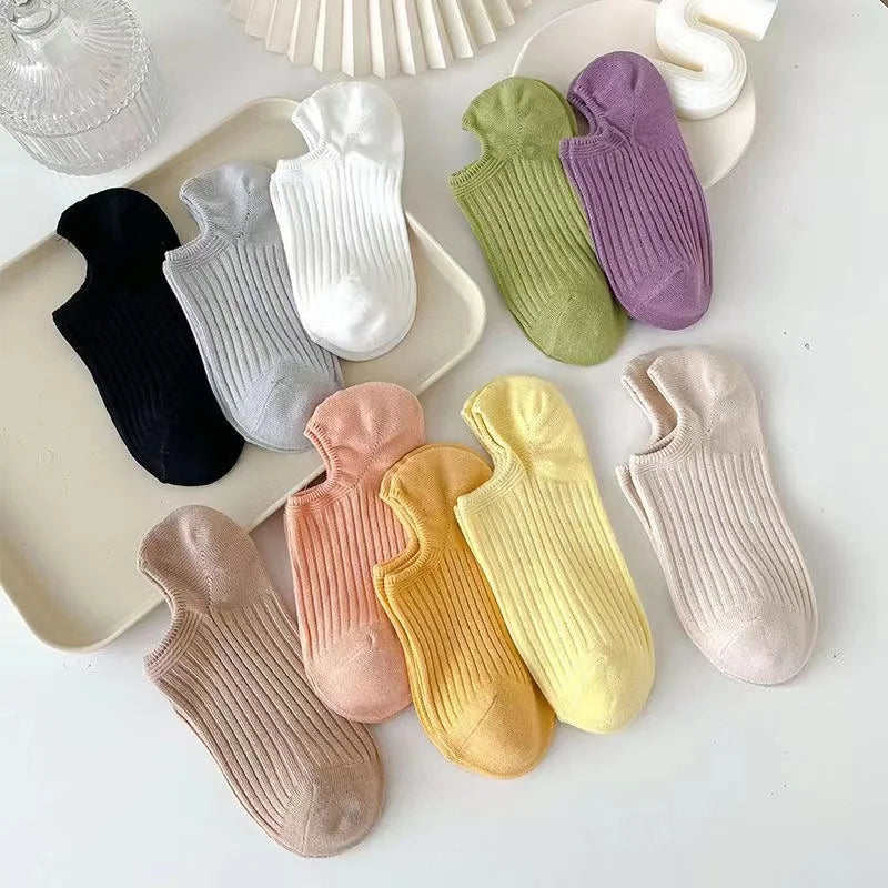 Polyester Elastane Low Cut Casual Socks