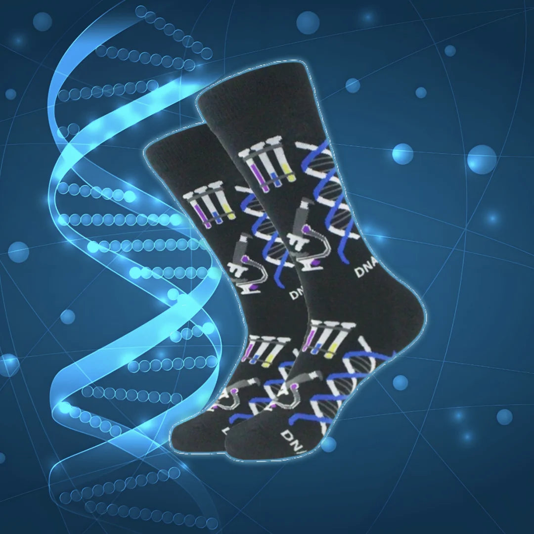 DNA Science Pattern Polyester Crew Socks