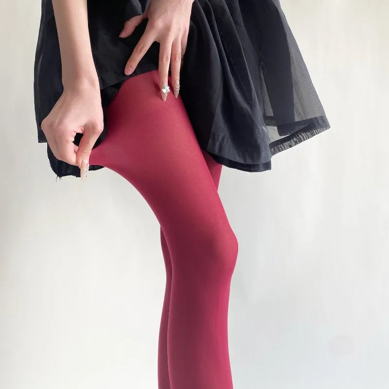 Nylon Elastane Solid Color Opaque Tights - 28