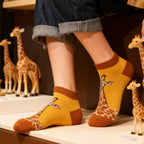 Cotton Blend Giraffe Print Ankle Socks