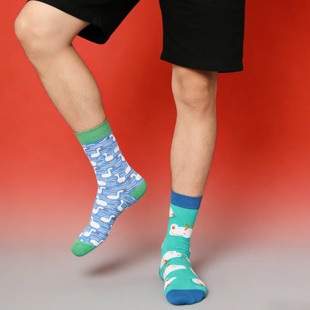 Cotton Blend Duck Pattern Crew Socks