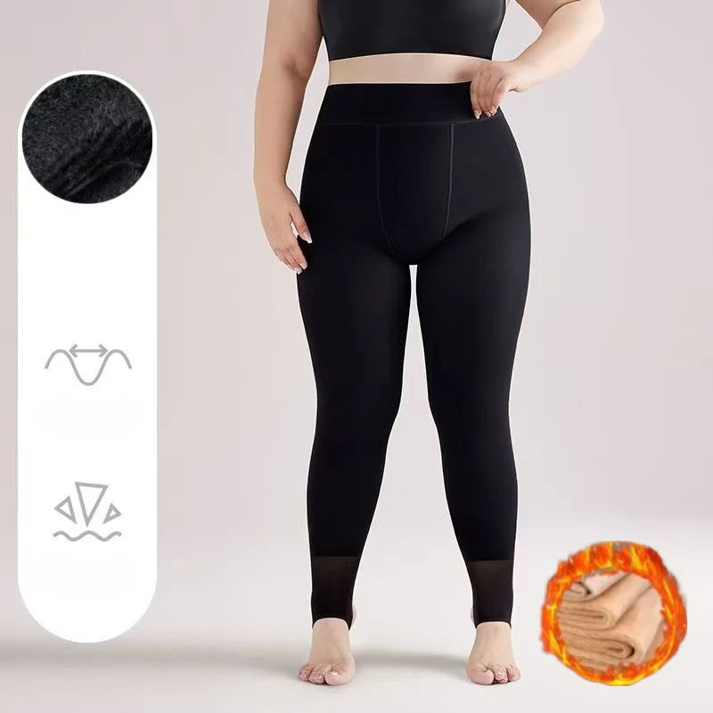 Womens Plus Size Thermal Plush Lined Winter Tights - 9