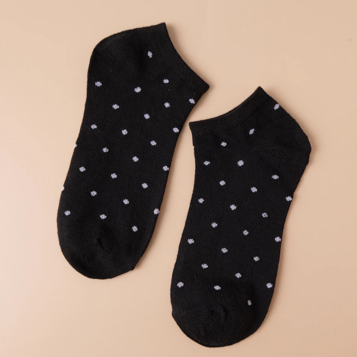 Polyester Elastane Knit Ankle Socks Dot Pattern