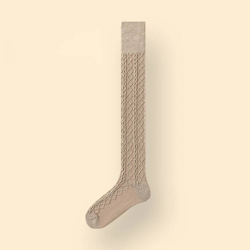 Wool Blend Knit Knee High Socks