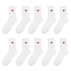 Polyester Elastane Heart Pattern Women Crew Socks