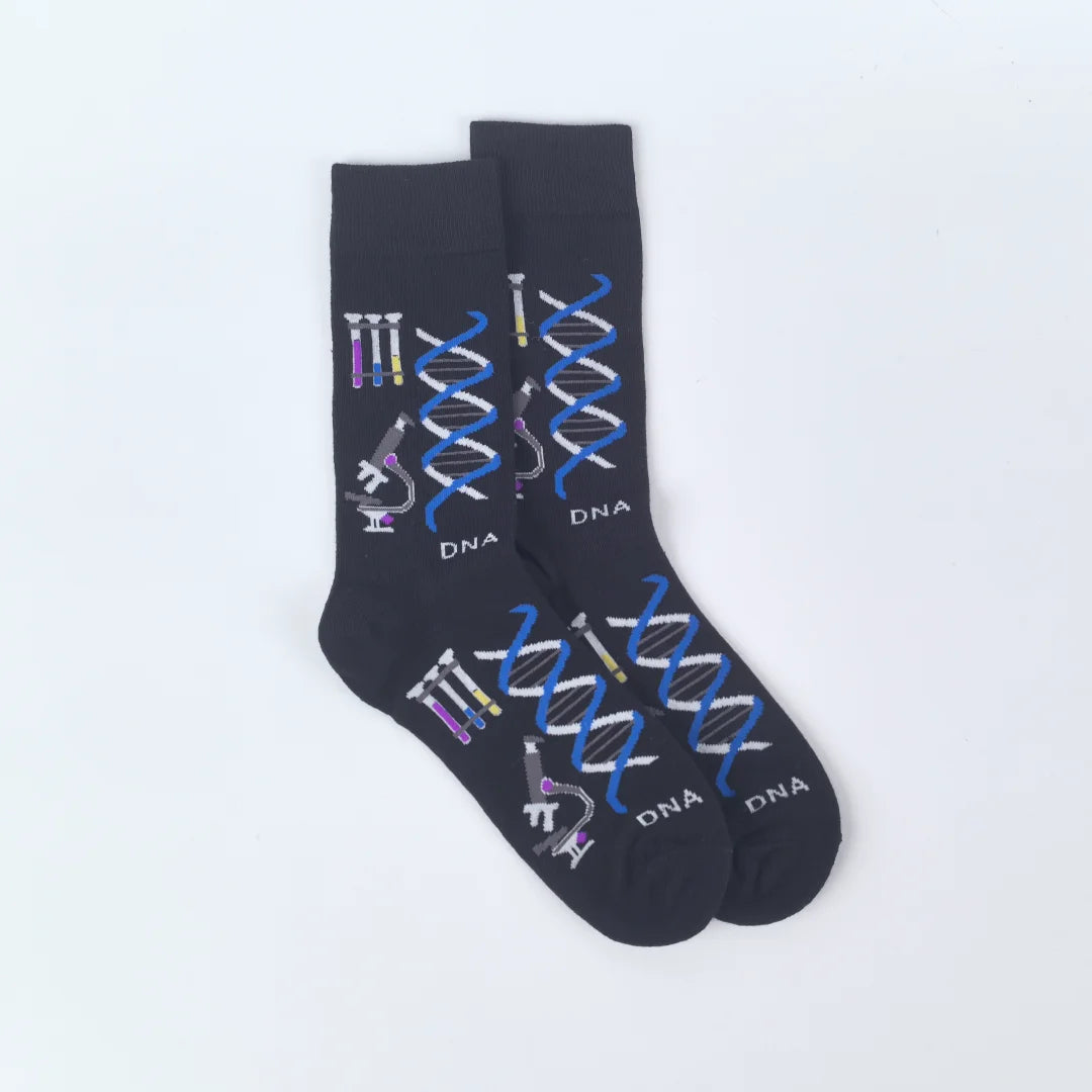 DNA Science Pattern Polyester Crew Socks