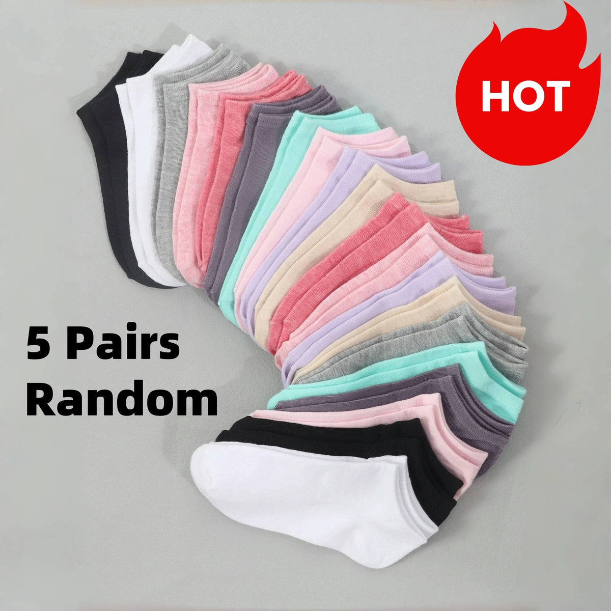 Polyester Elastane Low Tube Casual Socks
