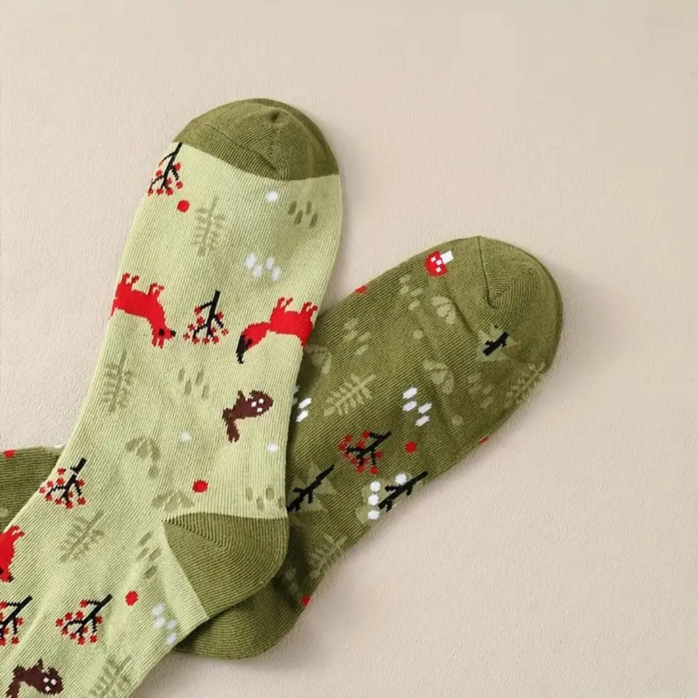 Cotton Blend Mid Tube Animal Pattern Casual Socks - 4