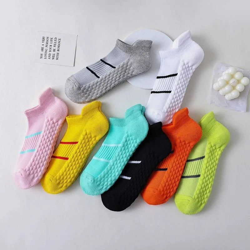 Polyester Elastane Striped Low Cut Sports Ankle Socks