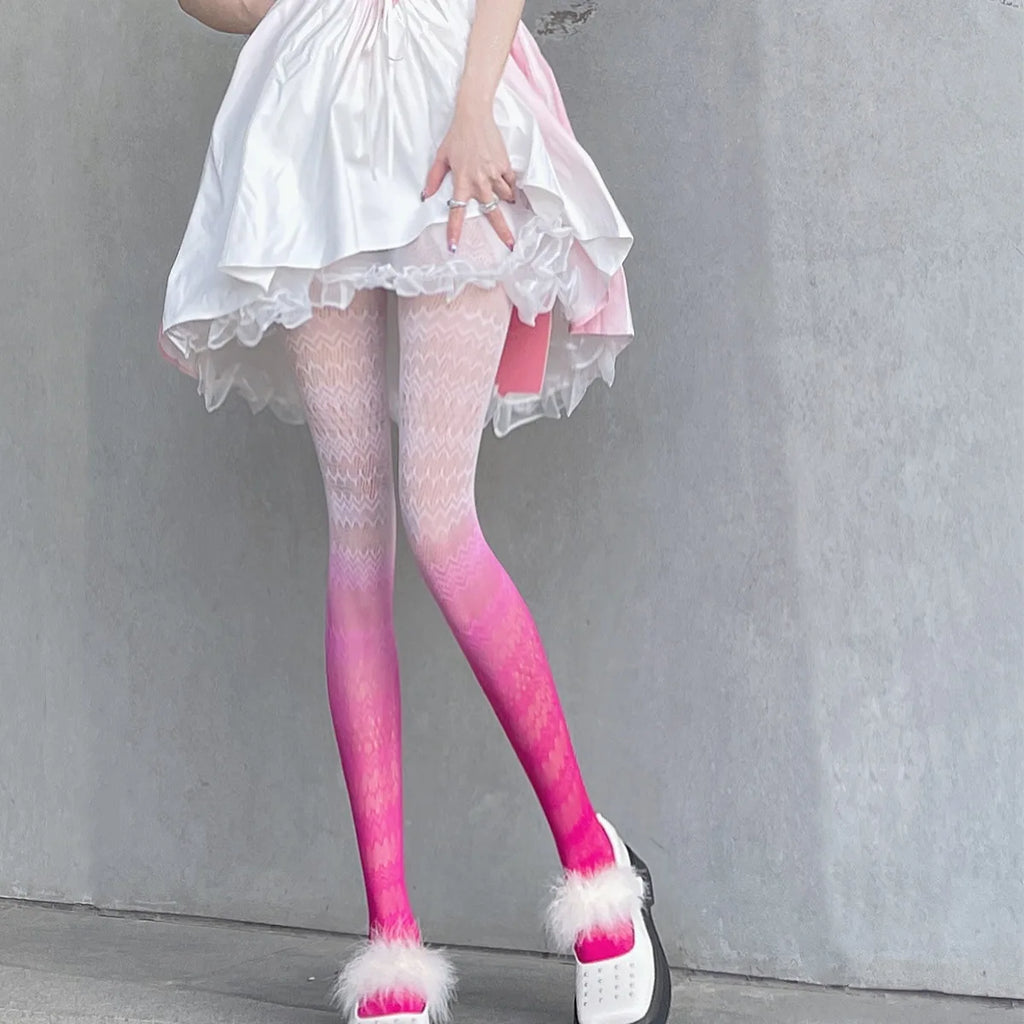 Gradient Pattern Polyester Nylon Tights