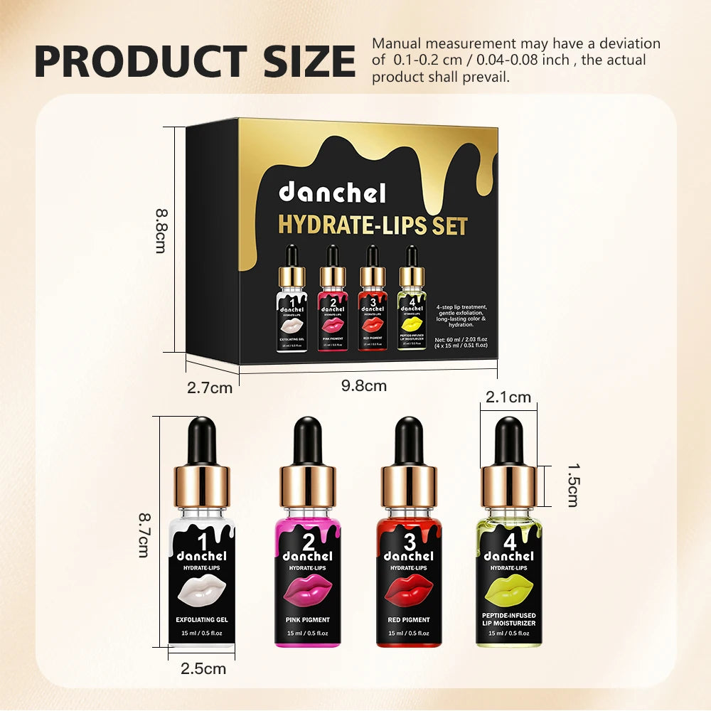 4 Piece Lip Exfoliation And Nourishing Treatment Set