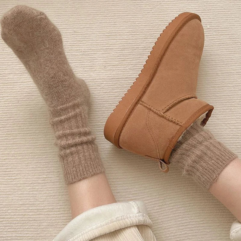 Polyester Elastane Warm Winter Mid Tube Socks