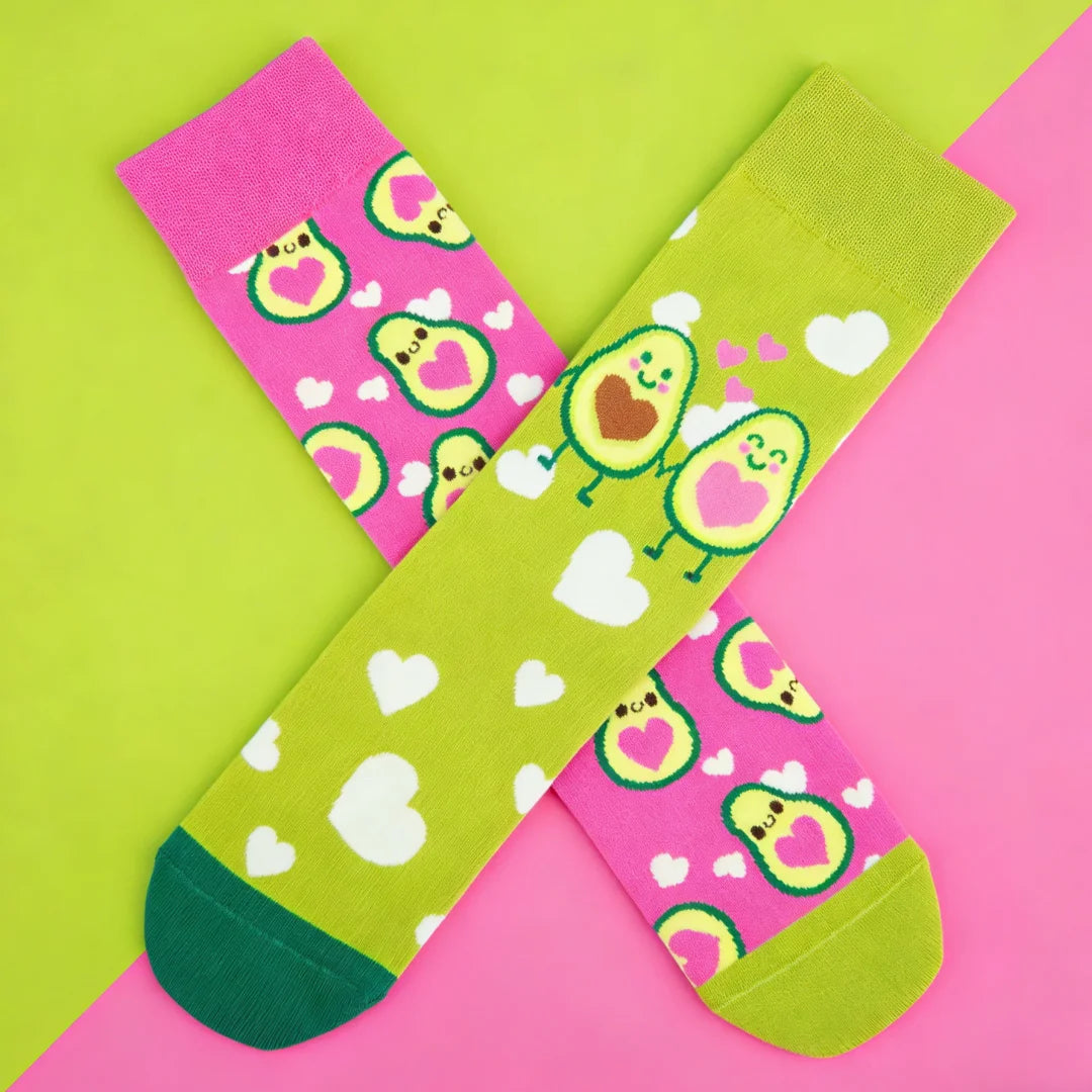 Cotton Blend Avocado Print Mid Calf Socks - 1