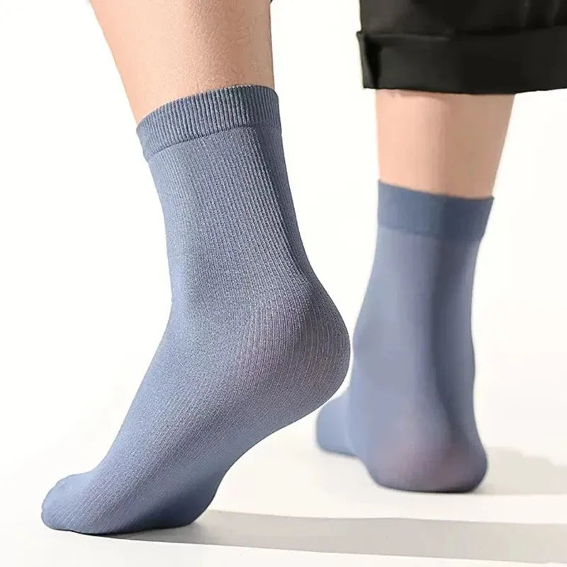 Polyester Mid Calf Casual Socks 10 Pair Set - 5
