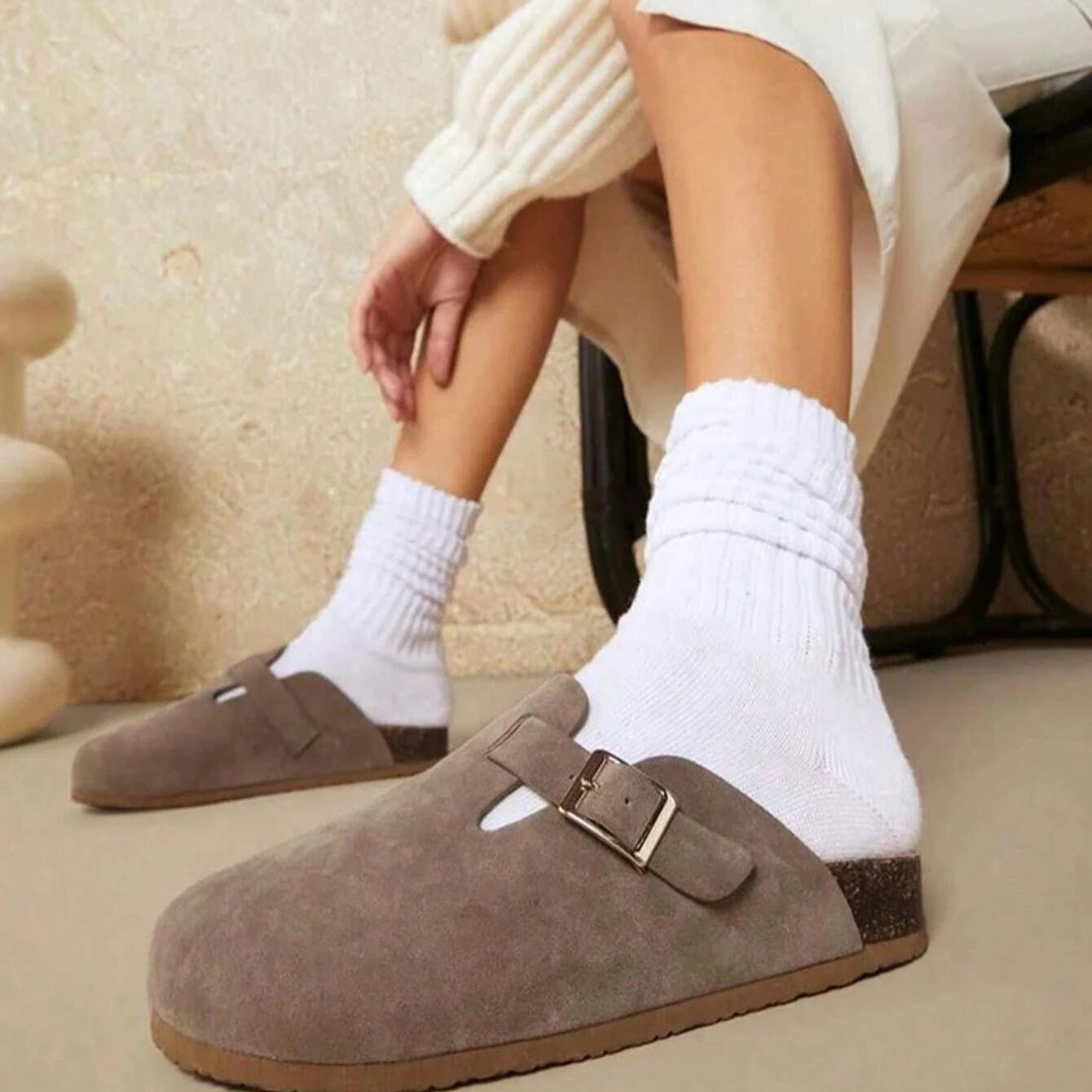 Polyester Elastane Knit Slouch Crew Socks - 3