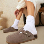 Polyester Elastane Knit Slouch Crew Socks