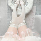 Nylon Elastane Bowknot Thigh High Stockings