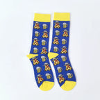 Polyester Elastane Printed Crew Socks for Men