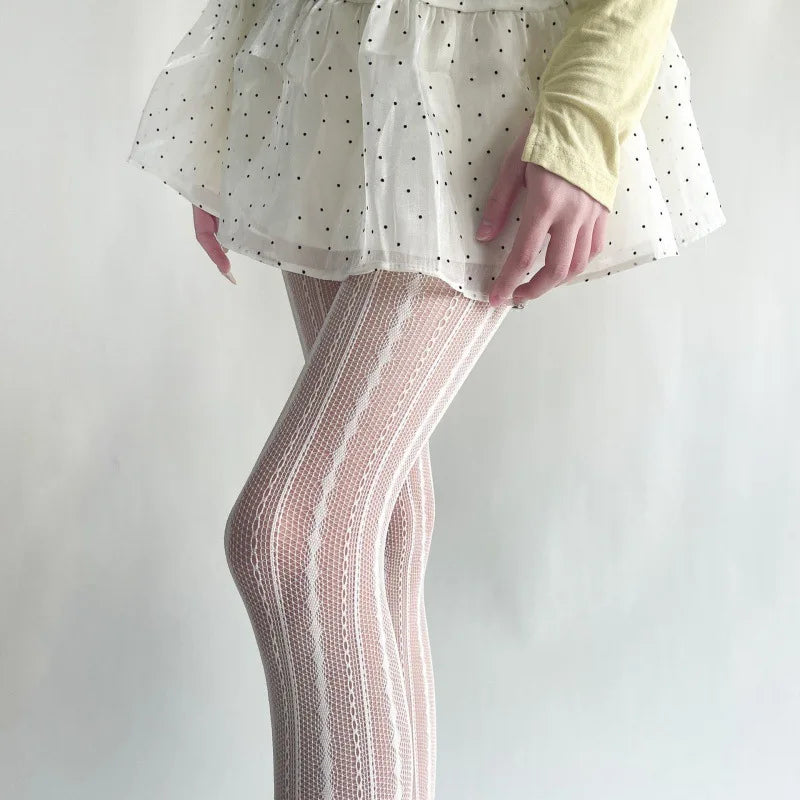 Nylon Mesh Geometric Pattern Lolita Style Tights - 14