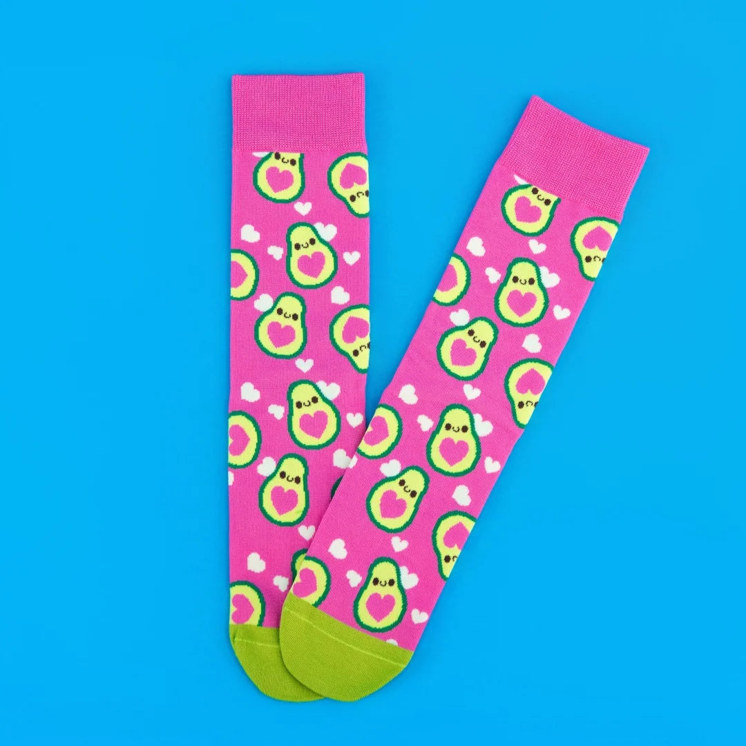Cotton Blend Mid Calf Avocado Print Womens Socks