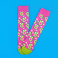 Cotton Blend Avocado Print Mid Calf Socks
