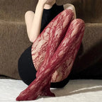 Floral Pattern Nylon Pantyhose Tights