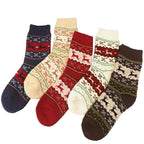Polyester Elastane Blend Printed Mid Tube Winter Socks