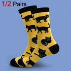 Cotton Cat Pattern Mid Tube Casual Socks