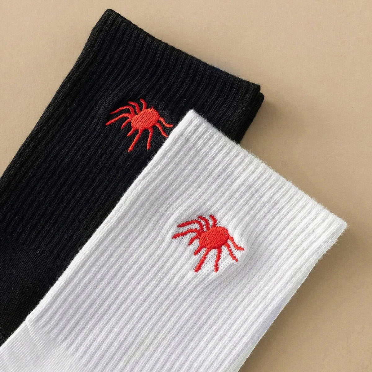 Polyester Elastane Knit Crew Socks - 2
