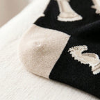 Unisex Polyester Elastane Chess Pattern Crew Socks