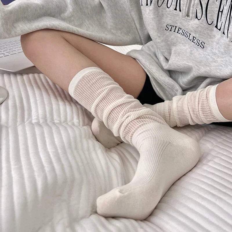 Polyester Cotton Knit Knee High Stockings - 3