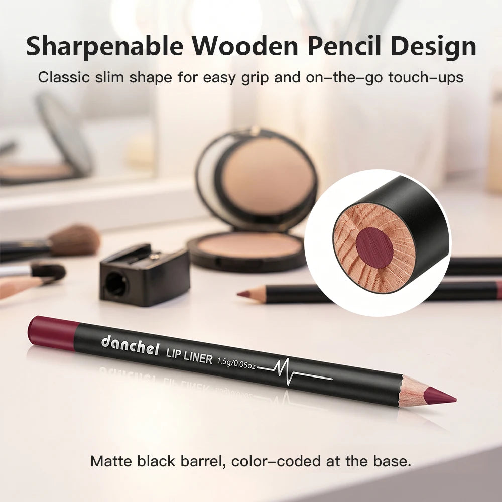 12 Piece Waterproof Matte Lip Liner Pencil Set