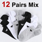 Polyester Elastane Low Cut Casual Heart Print Women Socks