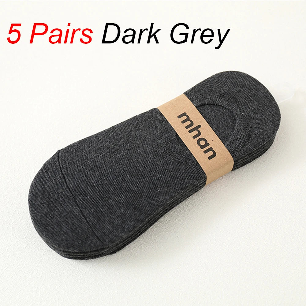 Cotton Low Cut Invisible Mens Ankle Socks 5 Pairs - 10
