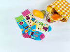 Cotton Blend Cartoon Bear and Sweets Pattern Casual Mid Tube Socks