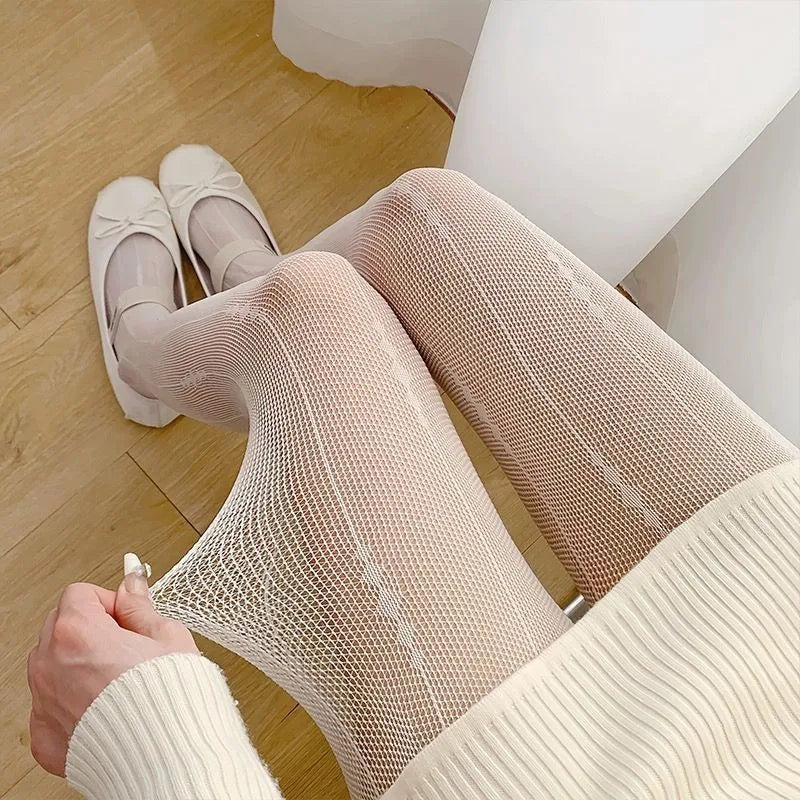 Nylon Fishnet Patterned Tights for Women